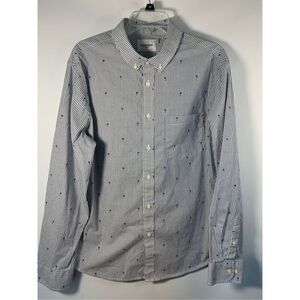 Goodfellow, long sleeve button front slim fit shirt, size large ￼